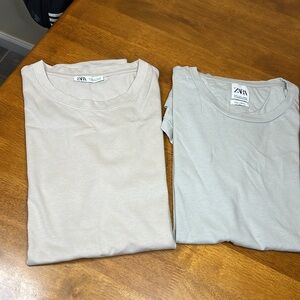 Zara Gray & pistachos Short Sleeve Tee size large